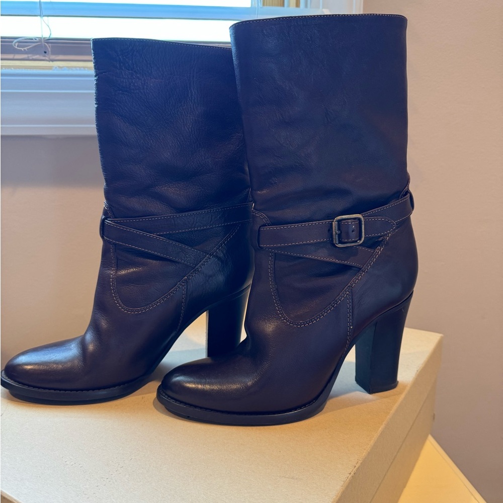 J Crew Women’s Tenley Vachetta high-heel midi boots